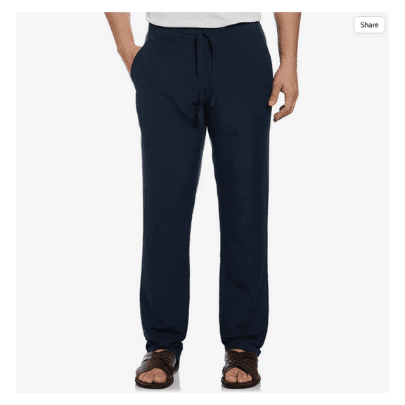 Cubavera mens Core Dstring Drawstring Casual Pants,Dress Blues LG/32IN