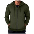 thumbnail image 1 of PEASKJP Sweat à Capuche à Fermeture à Glissière à Manches Longues Décontracté pour Hommes Automne et Hiver (Vert, m), 1 of 5