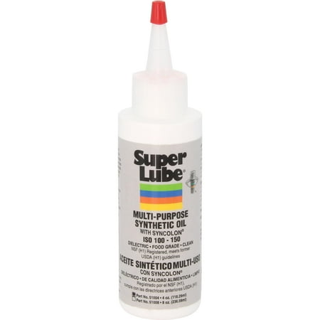 Super Lube 51004 Synthetic Oil with PTFE, High Viscosity, 4 oz Bottle,Translucent white(Packaging may vary)
