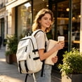 thumbnail image 2 of Tdxkok Student Essentials,Student Backpack Large Capacity Preppy Style Shoulder Bag Lightweight Travel Daypack for School Outdoor Trend E, 2 of 6