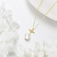 thumbnail image 4 of Gold Pearl Necklace 14k Gold and Pearl Chain Pendant necklace Single Pearl Jewelry Gifts for women, 4 of 10