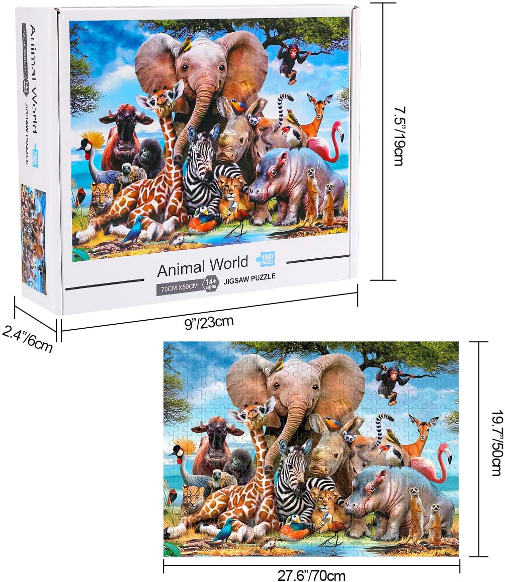 1000 Piece Animal World Jigsaw Puzzle Toy - JUNGLE PARTY ANIMALS 05484  8710125054841