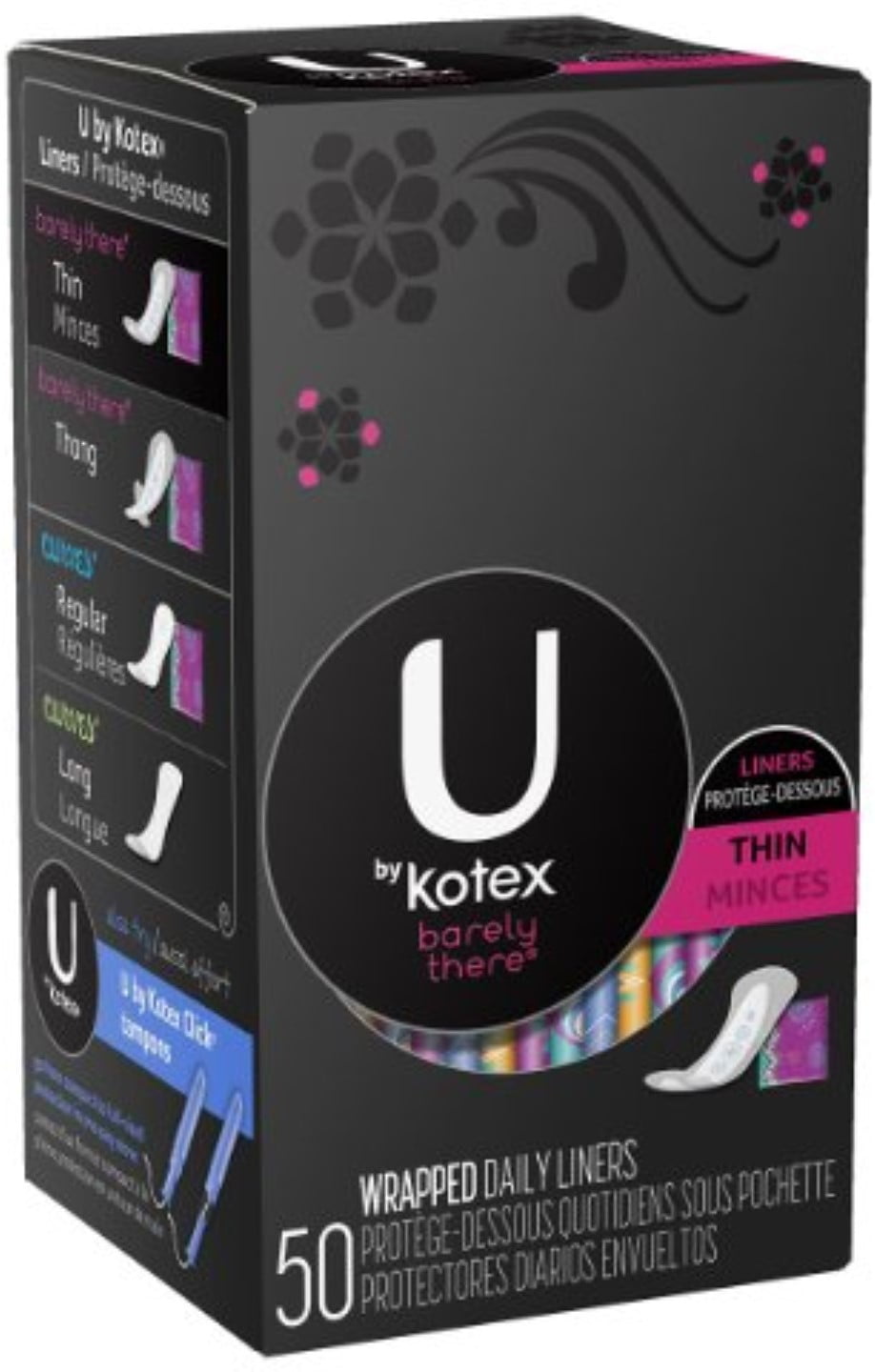U by Kotex Barely There Thin Liners 50 ea (Pack of 6)