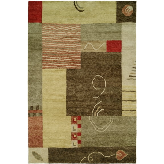 Kalaty Jade Area Rug JD-658 Multy Blocks Waves 2' 6" x 10' Rectangle