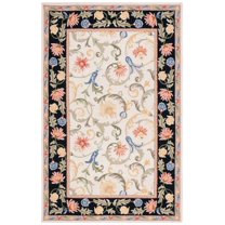 SAFAVIEH Chelsea Lorna Bordered Area Rug, Ivory/Black, 3'9" x 5'9"