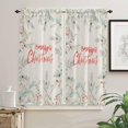 thumbnail image 2 of Christmas Kitchen Curtains 63 Inch Length, Farmhouse Curtains & Drapes, Xmas Botanical Snowflake Pine Cones Rustic Rod Pocket Window Curtains for Living Room/Bedroom, 42" x 63", 2 Panels, 2 of 5