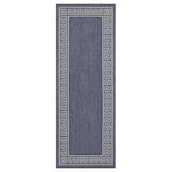2ft.7inx7ft.3in Indoor/Outdoor Entry Rug,Classic Geometric Modern Border Design