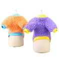thumbnail image 4 of Suéteres para perros pequeños, ropa de vellón, suéteres cálidos de invierno para cachorros, ropa para gatos (naranja + morado), 4 of 6
