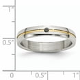 thumbnail image 7 of Finest Gold Stainless Steel Polished Yellow IP-Plated .025pt. Diamond 4 mm Band - Size 11.5, 7 of 7