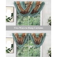 thumbnail image 5 of Texas Star Rustic Waterfall Valances for Windows, Western Teal Brown Ombre Wooden Vintage Sheer Valance Curtains, Rod Pocket Elegant Swag Valances for Living Room Bedroom, 47.2"x38.5", 3 Panel, 5 of 8
