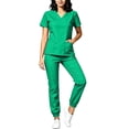 thumbnail image 5 of Purcolt Scrub Suit Sets for Women Lightweight Stretchy Modern V-neck Top and Tapered Jogger Pants Comfort Medical Nursing Uniforms Sets, 5 of 7