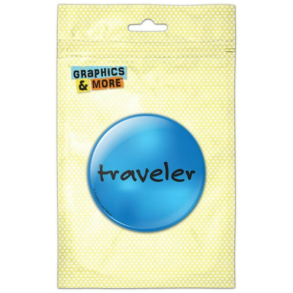 Traveler Blue Pinback Button Pin Badge