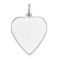 thumbnail image 1 of 14k White Gold Plain .035 Gauge Engravable Heart Charm, 1 of 2