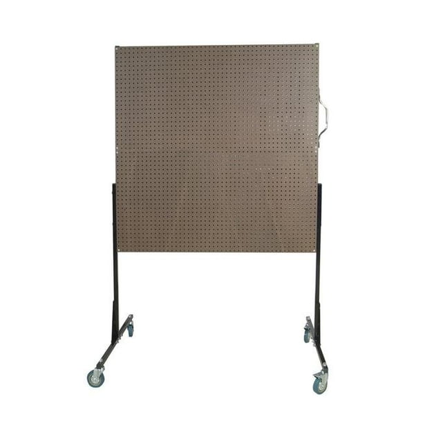 Triton Products® 50 In. W Mobile StandAlone Pegboard Unit with 4 Brown Tempered Wood Pegboards