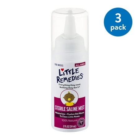 Little Remedies Sterile Saline Nasal Mist, Safe for Newborns, 2 FL OZ, 3 (Best Home Remedy For Nasal Congestion)