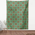 thumbnail image 3 of Turquoise Upholstery Fabric by the Yard, Eastern Oriental Pattern of Mandala Traditional Geometric Art, Decorative Fabric for DIY and Home Accents, Green Red Yellow by Ambesonne, 3 of 4