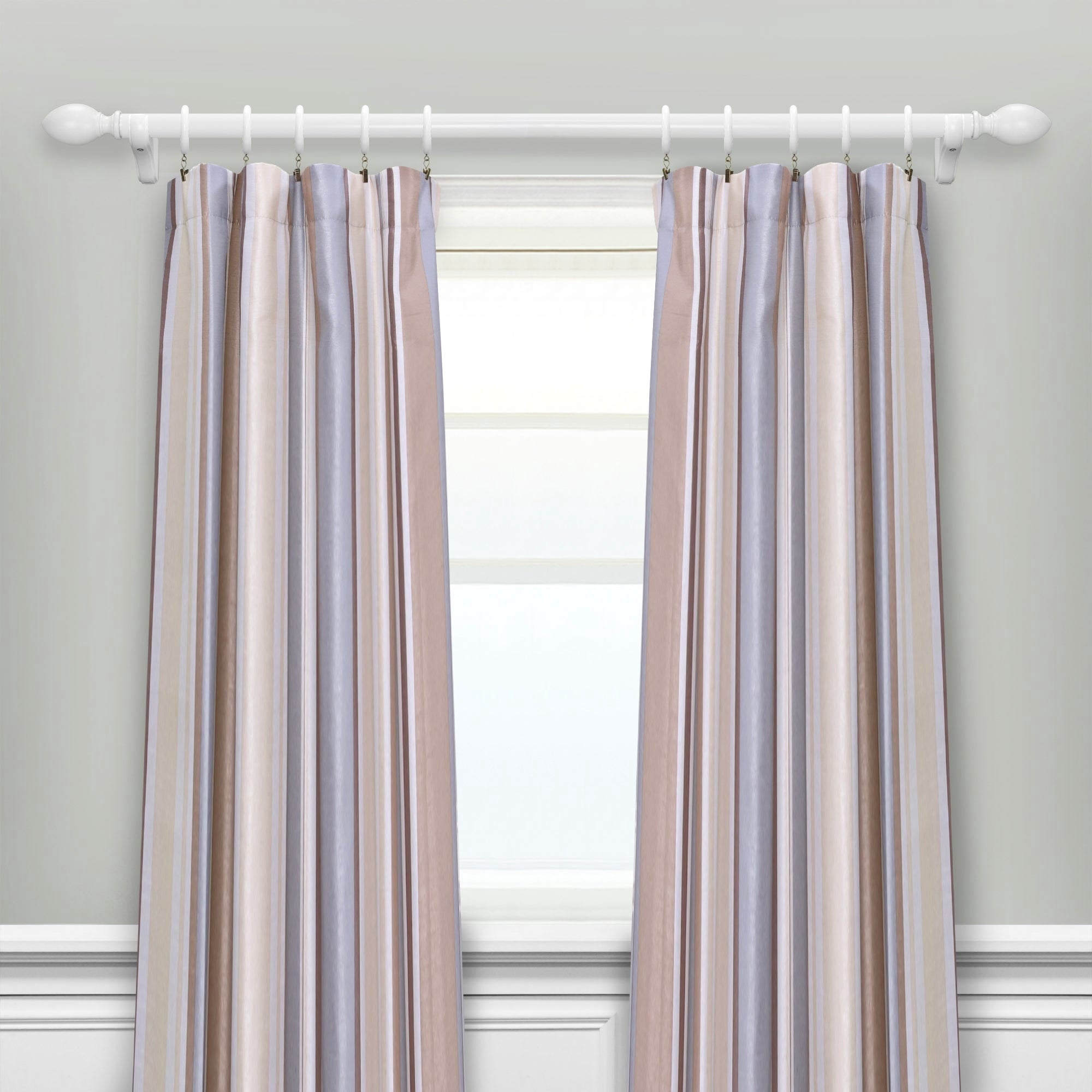 Lumi Mix & Match 1-3/8 in. Wood Single Smooth Curtain Rod, White, 8FT (2-Piece 4FT Rod)