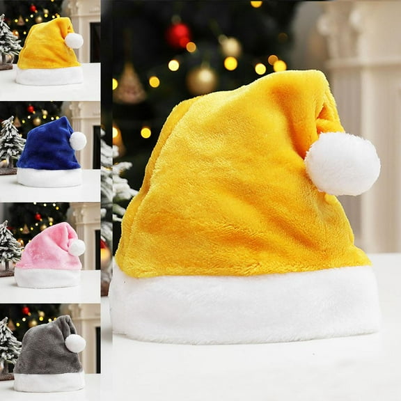 Zhaomeidaxi Christmas Hat,Santa Hat,Xmas Holiday Hat for Unisex Adults, Extra Thicken Classic Fur for New Year Festival Party Supplies