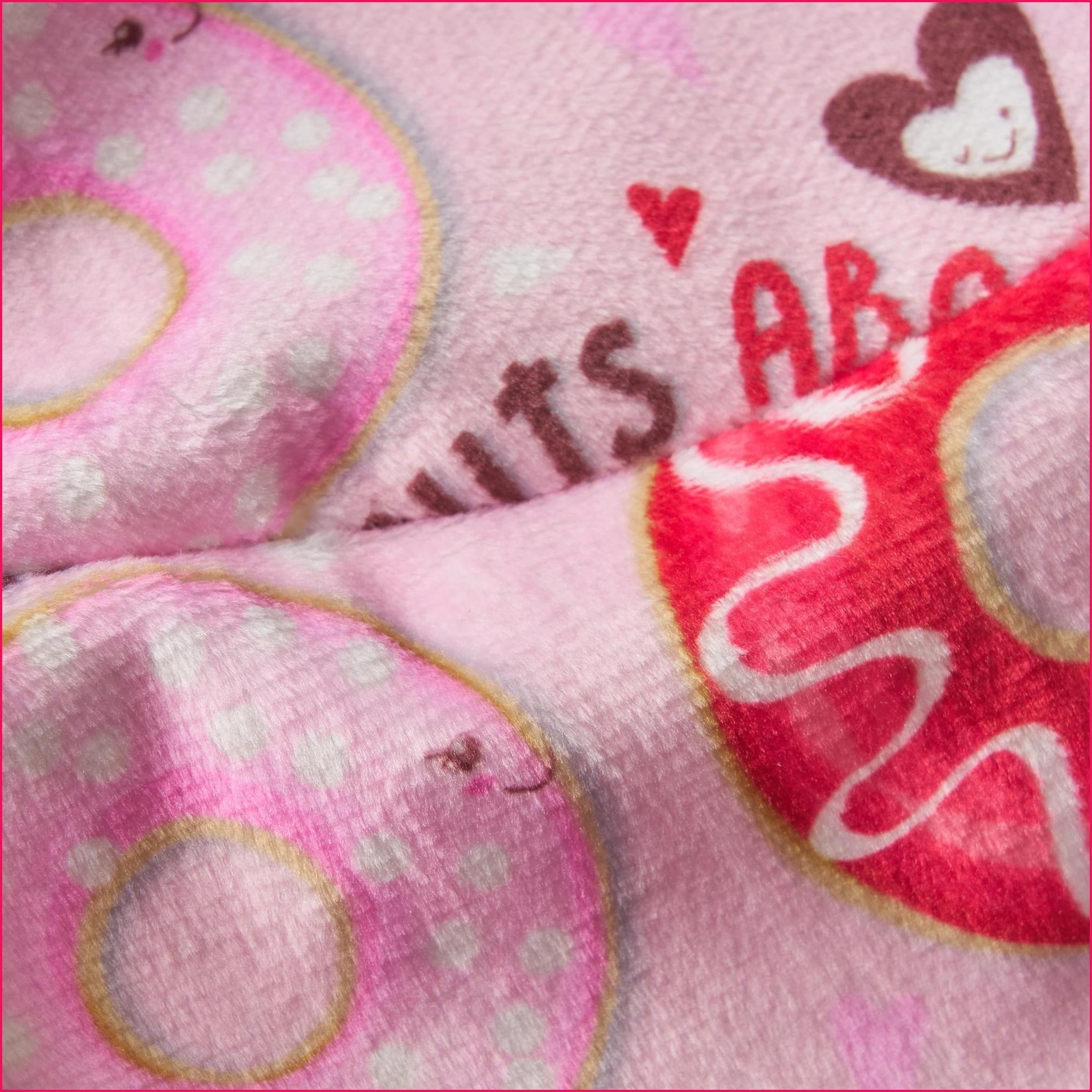 3-Foot Round Bean Bag Chair for Adults & Kids – Pink Donut Print | Fabric | Round