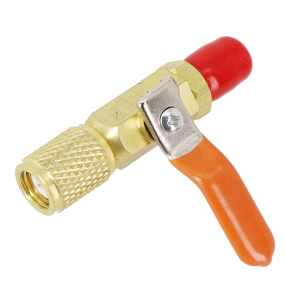 R410A R134A Straight Ball Valve Adapter For Standard 1/4-inch SAE Refrigeration Charging Hose HVAC 1/4 AC Brass Ball Valve