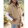 thumbnail image 4 of Quilted Jackets for Women Casual Short Sleeve Zip Up Warm Vests Khaki XL, 4 of 10