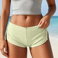 thumbnail image 2 of Cute Micro Pajamas Shorts for Women Low Rise Side Slit Ruched Lounge Shorts Pj Bottoms Yellow M(M), 2 of 6
