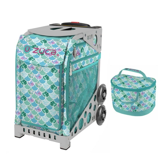Zuca 18" Sport Bag - Kokomo Mermaid with Lunchbox (Limited Edition) with Flashing Wheels (Gray Frame)