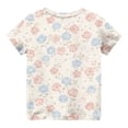 thumbnail image 4 of YunPes Girls Short Sleeve Shirts Floral Graphic Printing T Shirts Teens Kids Crewneck Tee Summer Trendy Preppy Cute Tops Clothes, 4 of 5