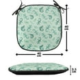 thumbnail image 4 of Reptile Chair Seating Cushion Set of 4, Exotic Lizards Chameleons Leaping Illustration Nature Reptiles, Seat Pads for Office with Anti-slip Backing, 16"x16", Green Mint, by Ambesonne, 4 of 7