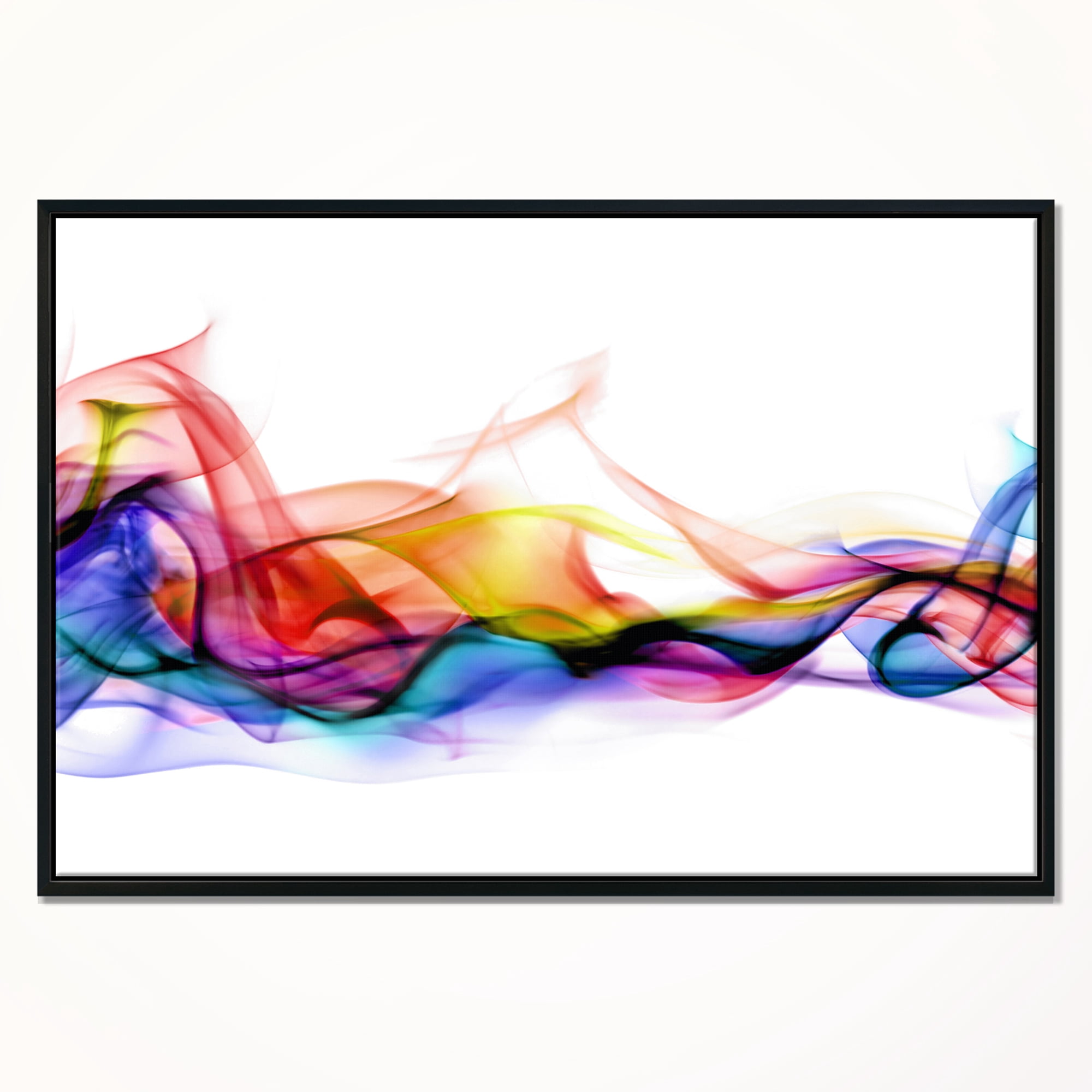 Designart ' Abstract Smoke ' Contemporary Framed Canvas Artwork