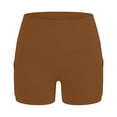 thumbnail image 5 of Mifsaly Biker Shorts Women Tummy Control High Waisted Yoga Shorts with Pockets See-Through Squat Proof Athletic Workout Trendy Outfits Khaki,L, 5 of 7
