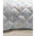 thumbnail image 3 of Butterfly Down Alternative Comforter, Cartoon Style Animal Silhouette with Flower Patterned Background Vibrant Image, Microfiber Quilt for All Season, 5 Sizes, Multicolor, by Ambesonne, 3 of 3