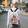 thumbnail image 7 of Fashion Quilted Backpack for Women Lightweight Travel Daypack Casual Bag for Shopping Travel A Gray-white Cat S, 7 of 7