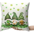 thumbnail image 2 of St Patricks Day Pillow Covers 18x18 Inch Set of 2 Gnomes Throw Pillow Covers Green Clover Shamrocks Pillow Cases for Couch Sofa Spring March Holiday Home Decor, 2 of 6