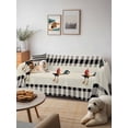 thumbnail image 6 of Black White Plaid Rooster Couch Cover for 2 Cushion Sofa, Vintage Farmhouse Checkered Rustic Washable Loveseat Sofa Covers Slipcover for Sectional Sofas L-Shaped, Couch Throw Cover 71"x118", 6 of 9