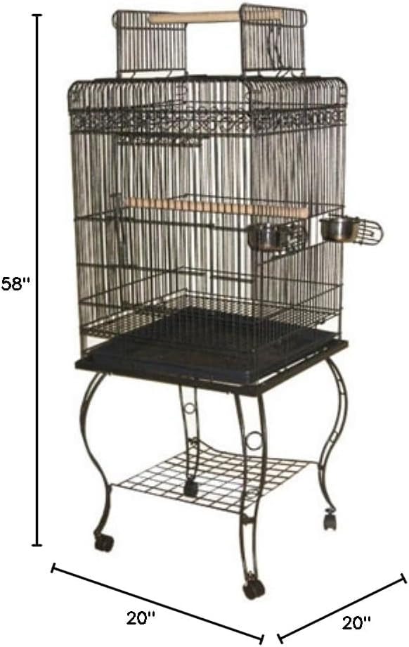 A&E Cage Company 20" X 20" Play Top Bird Cage in White