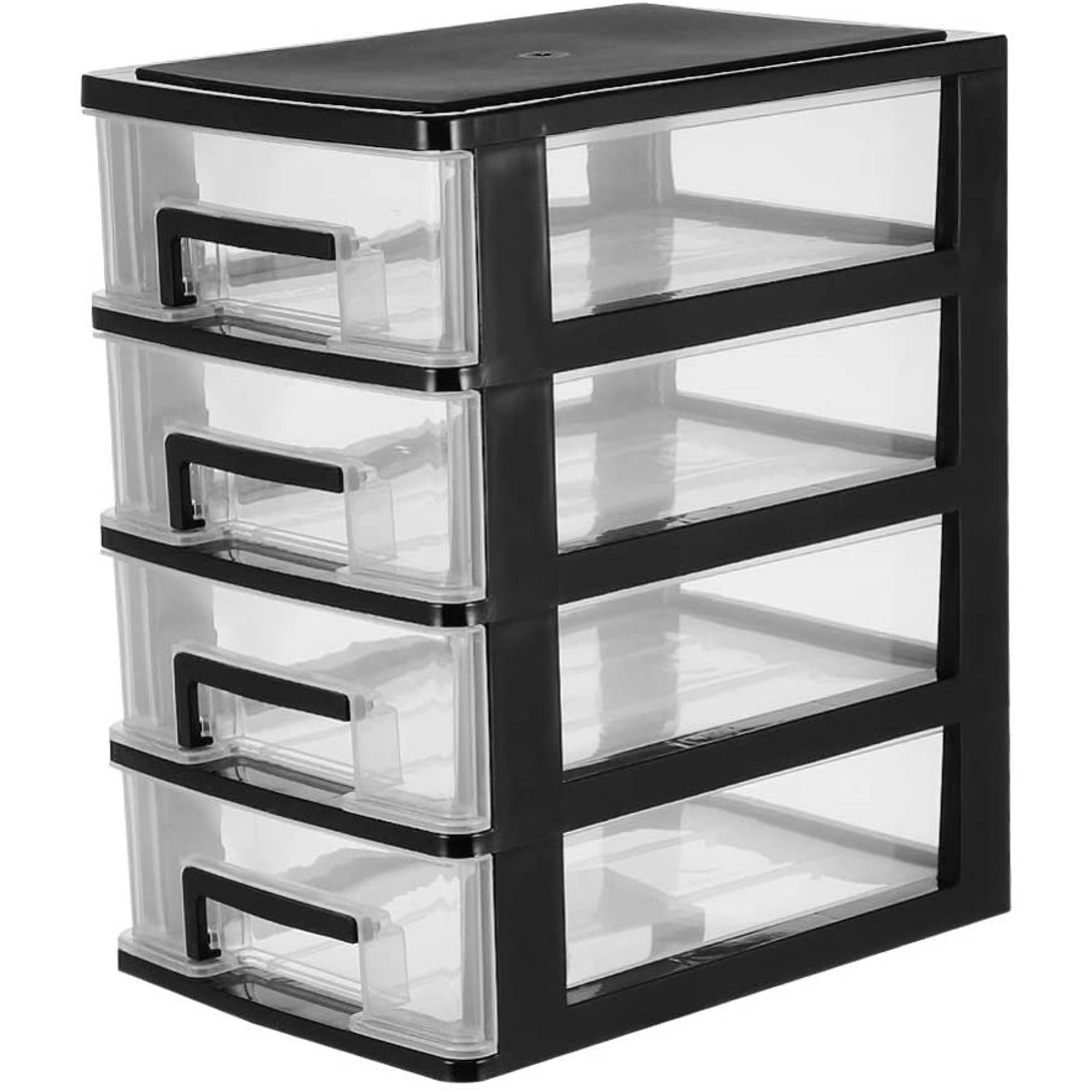 Modular Storage Bins 4-Pack 18-Quart Clear & Beige Plastic Storage ...
