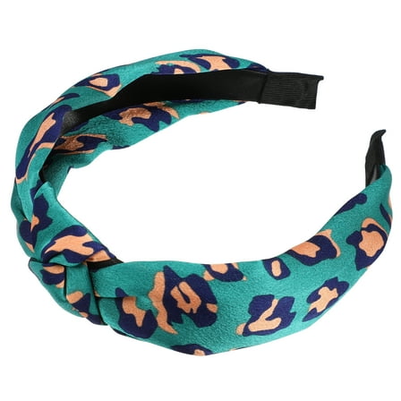 Vocoste 1 Pc Leopard Pattern Knotted Headbands Women Hairband Hair Hoop Green