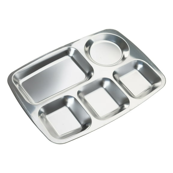 Divided Plates Kids Babies Compact Plates Serving Platters Dinner Camping Dishes Stainless Steel