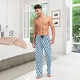 thumbnail image 7 of FREEAMG Moroccan Mosaic Pajama Pants for Men, Men's Separate Bottoms, Pure Cotton Comfortable Lounge Pants for Men（583）, 7 of 7