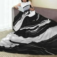 thumbnail image 6 of Honeii Abstract Black White Swirls Print Fleece Blanket - Throw Blanket for Bed, Sofa, Couch, Camping, and Travel , Microplush Ultra Soft Warm Blanket-40"x30", 6 of 7