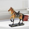thumbnail image 3 of Estatua de caballo Escultura de caballo Resina Regalo de inauguración de la casa Colección Animal realista Marrón, 3 of 8