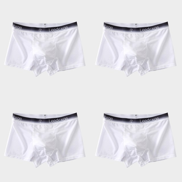Summer Men Boxers Ice Silk Seamless Panties Ultra-thin Gradient Color Underpants Breathable 4 PCS Set Slip Silk Panties Men 3 M
