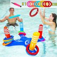 thumbnail image 4 of Inflatable Pool Ring Toss Games Kit With Rings Multiplayer Pool Throwing Game Kids Family Water Fun Beach Party Toys, 4 of 5