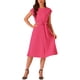 thumbnail image 2 of Vestido plisado de mujer Inspire Chic, cuello redondo, sin mangas, con cinturón en la cintura, vestido A-Line XL color rosa intenso, 2 of 5