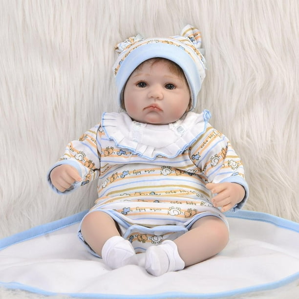 figatia 17 18inch Reborn Doll Baby Girl Boy Clothes Rompers Jumpsuit Bib Hat Socks