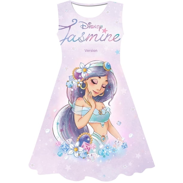 Disney Princess Party Dress up for Girls Halloween Frozen Elsa Jasmine Rapunzel Costume Kids Encanto 3D Clothing Birthday Gift5T Gao Jinjia LED