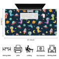 thumbnail image 5 of Long Mouse Pads for Desk,Space Dinosaurs Rockets Planets Desk Mats on Top Of Desks, Desk Mouse Pad Extra Large with 3mm Non-Slip Base and Stitched Edge for Gaming,Office,Work,Home 47.3"x23.6", 5 of 6