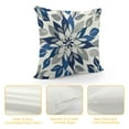 thumbnail image 4 of Nawypu  Dahlia Flower Throw Pillow Case Cover Abstract Elegant Floral Petal Navy Blue Grey and White Decorative Cushion Covers Pillowcase Couch Sofa Bed Men,Women 18x18 Inch, 4 of 5
