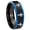 Black And Blue Step Edge, variant on Multiple Christian Cross Beveled Rose Gold Tungsten Ring 10MM